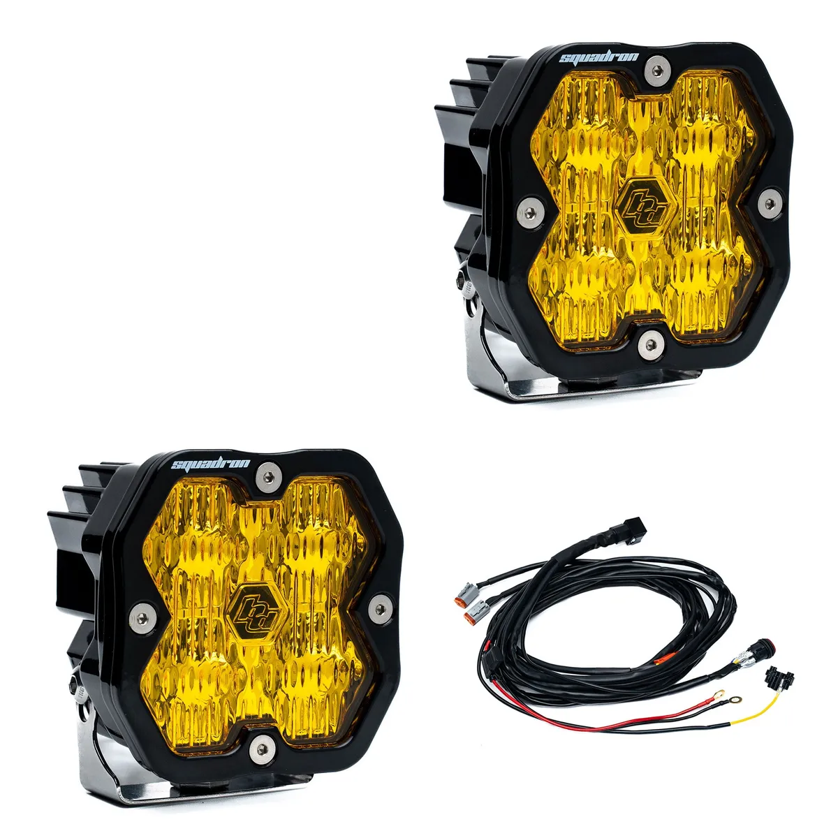 Squadron 2.0 Pro Black LED Auxiliary Light Pod Pair (No Harness) Universal Baja Amber Spot Baja Designs product image