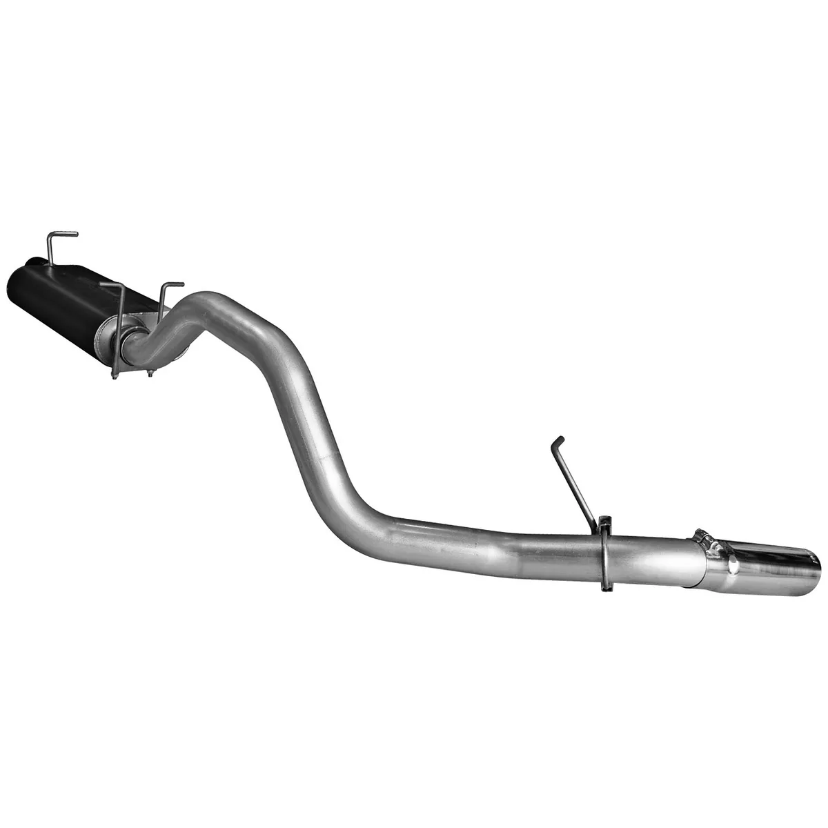 Flowmaster 05-07 Ford F-250/F-350 V8/V10 .All WB 2/4 Wheel Drive 3in Inlet/Outlet 70 Series Muffler Force II 3.50 Logo Embossed Stainless Clamp On Tip SOS Mandrel Bent Tubing 16 Gauge Aluminized Steel