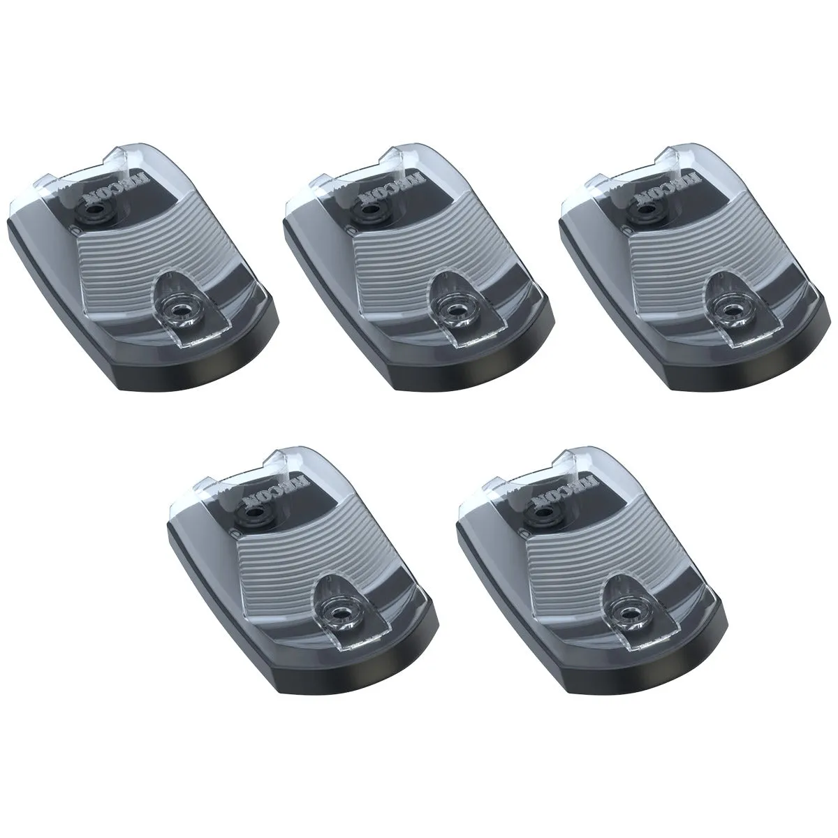 Ford 17-23 Superduty 5-Piece Set Clear Cab Roof Light Lens With 2-Way Forward Rear Facing White Ultra High-Power Leds - Attn This Cab Light Set is For a Fresh Install on a Truck That Did Not Come With OEM Cab Roof Lights no Square Hole Required - on product image