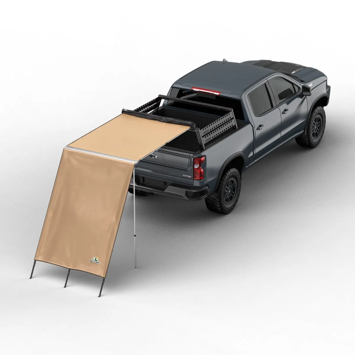 Truck or Car Awning Shade Wall, 4.5x6 Feet, Poly-Cotton Ripstop Fabric, Tan product image