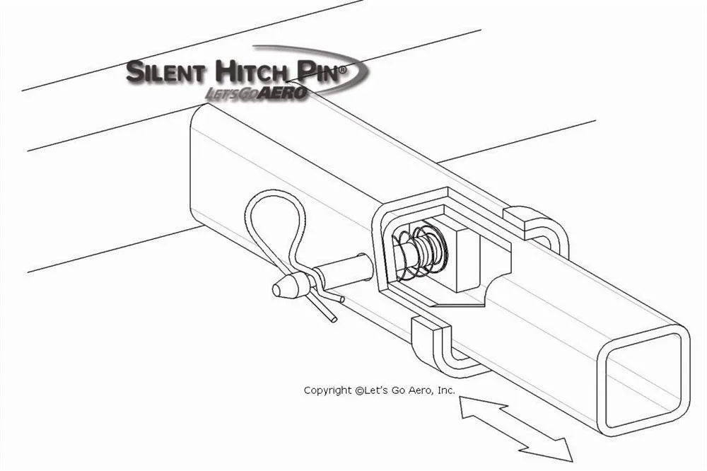 Silent Hitch Pin®: 5/8" Anti-Rattle Pin & Clip for 2" Hitches product image