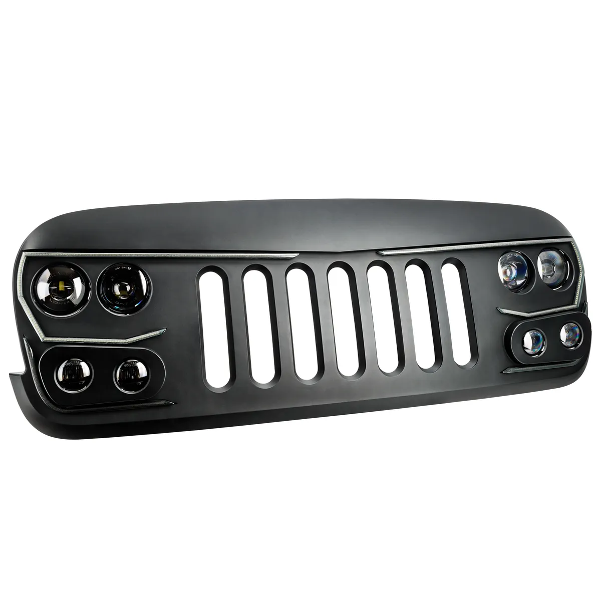 2007-2017 Jeep Wrangler JK Vector Pro Series II Full LED Grill - Integrated Headlights & DRL product image
