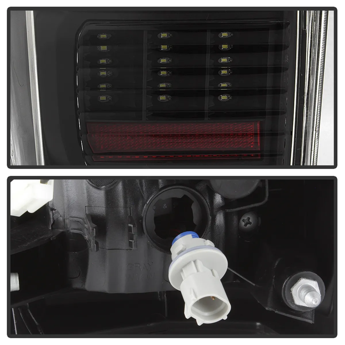 XTune Light Bar LED Tail Lights; Black; product image