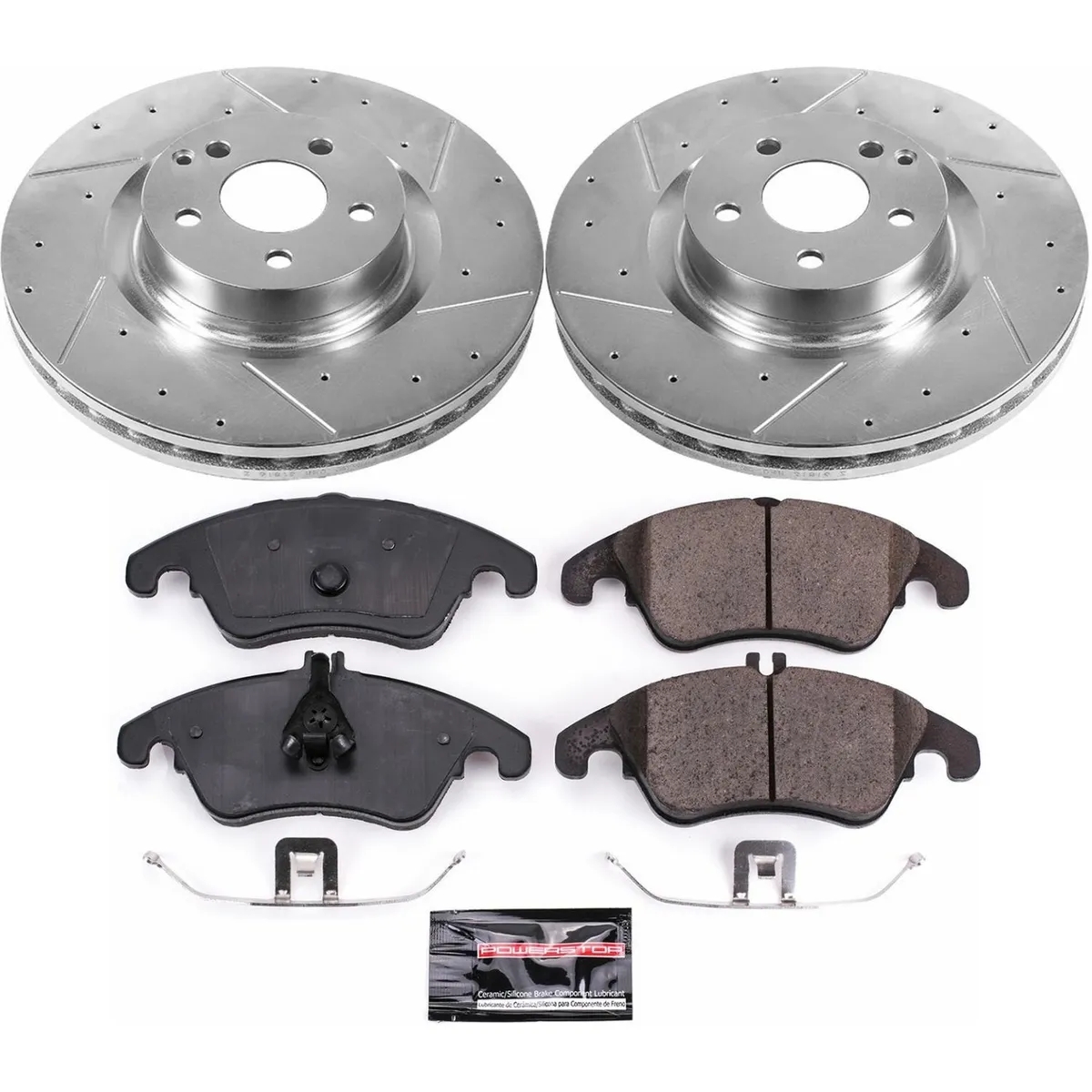 Z23 Evolution Sport Upgrade Kit: Drilled/Slotted Rotors; Carbon-Fiber Ceramic Pads W/Hardware; Pad Sensors product image