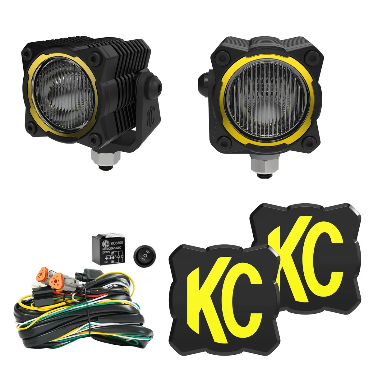KC HiLiTES KC Hilites 520 KC Flex Era 1 LED 2-Light Kit With Rear Ext Wiring Harness And Spread Beam Ptrn