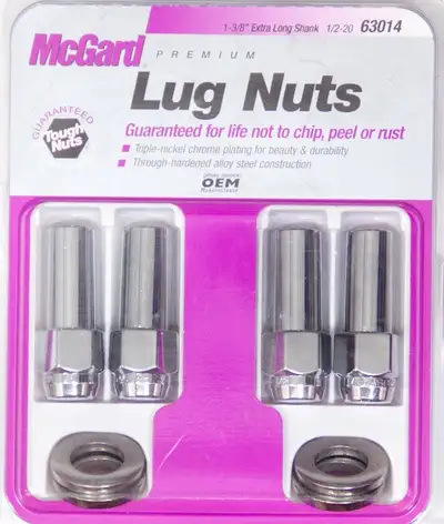 McGard Hex Lug Nut 1/220 Ctr Washer Xlng 1.365 in Shk 13/16 Hex 2.27 in Oal Chrome