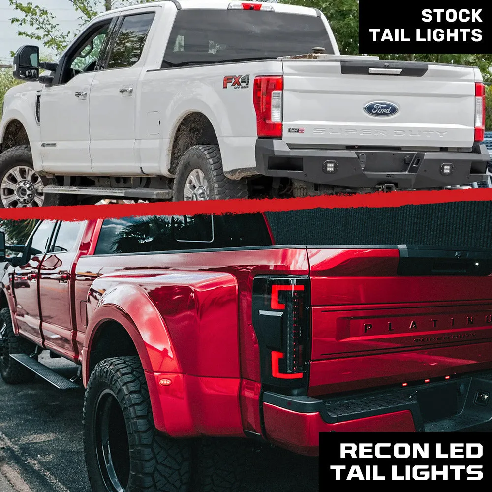 Ford Superduty F250 350 450 550 20-22 Replaces OEM LED Style Tail Lights With Blis Blind Spot Warning System Oled Tail Lights - Red Lens product image