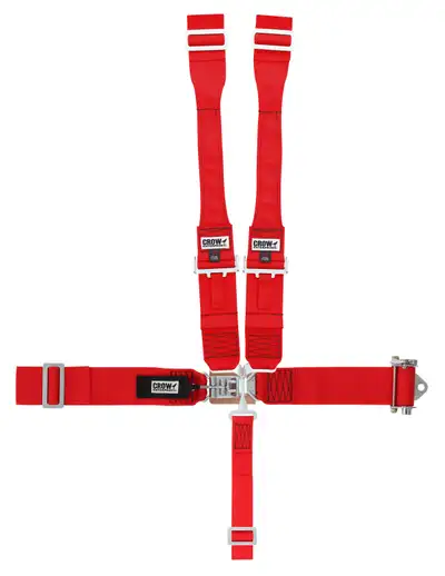 crow safety Harness 3in RH Ratchet Sprint Car Red