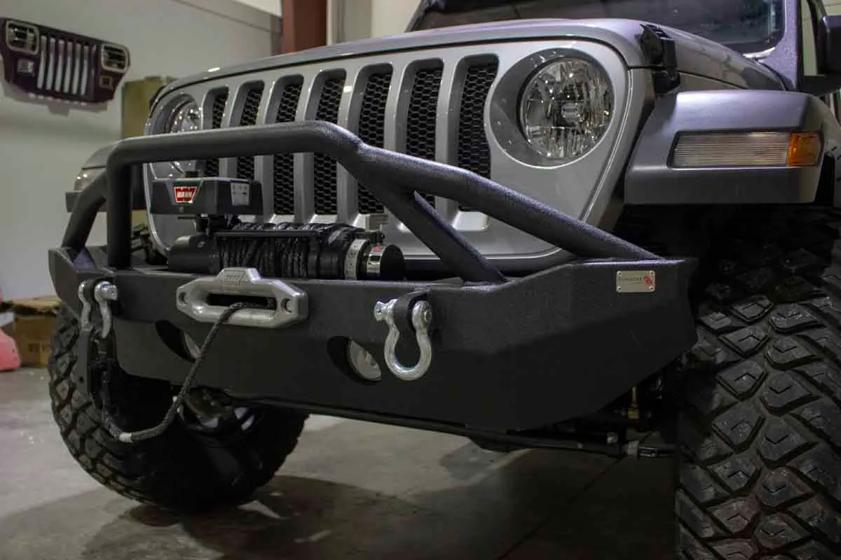Fishbone Offroad Mid-Width Front Winch Bumper for 2018 & Up Jeep Wrangler/Gladiator FB22088 product image