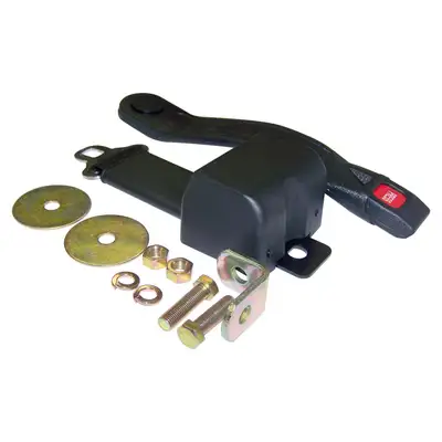 Crown Automotive Jeep Replacement 1976-1981 CJ-5 CJ Black; Lap Belt; 2 Point; Retractable 1976-1981 CJ-7 CJ Black; Lap Belt; 2 Point; Retractable 1981-1981 CJ-8 CJ Black; Lap Belt; 2 Point; Retractable