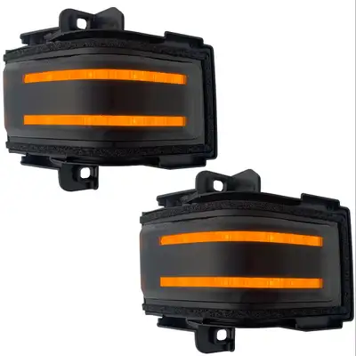 Recon Accessories Ford 17-19 F250f350f450 Superduty Side Mirror Lenses 2-Piece Set w Amber LED Running Lights Amber Flashing LED Turn