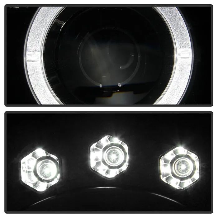 ( Spyder Signature ) Jeep Grand Cherokee 05-07 Projector Headlights - LED Halo - LED ( Replaceable LEDs ) - Black - High H1 (Included) - Low 9006 (Not Included) product image