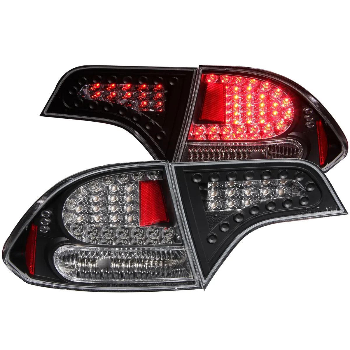 LED Tail Light Assembly; LED; Clear Lens; Black Housing; Pair; product image