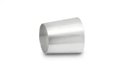 Vibrant Performance Aluminum Transitions; 2 in. Small Tube Size; 2.5 in. Large Tube Size; 3 in. Length; 1.8mm Wall Thickness; 6063 Aluminum; Polished;