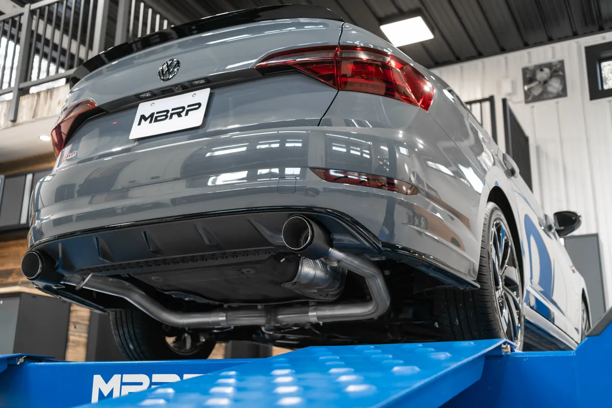 2019-2021 VW Jetta GLI Armor Pro Series 3 Inch Cat Back Dual Rear Exit T304 Stainless Steel with Carbon Fiber Tips Exhaust System MBRP product image