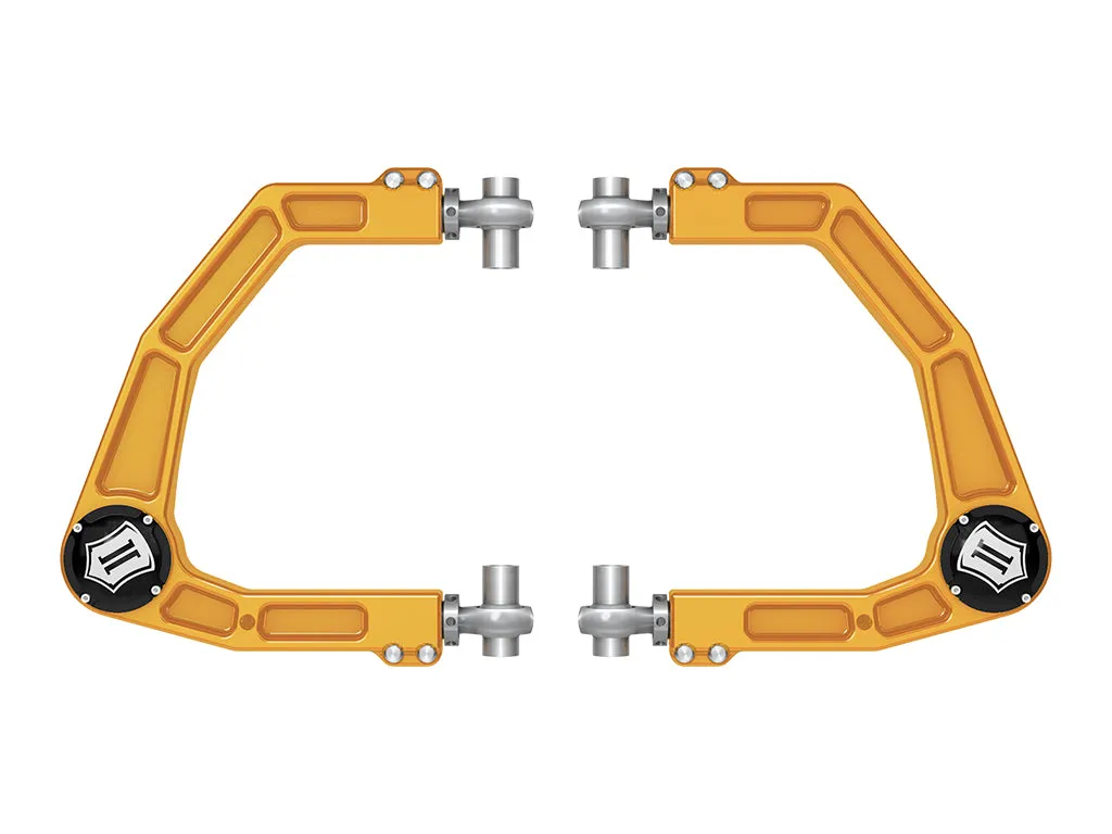 ICON 2024-2025 Toyota Tacoma/2024-2025 Toyota Land Cruiser 250 Series/2024-2026 Lexus GX550/2025-2026 Toyota 4Runner, Front, Billet Upper Control Arms w/ Delta Joint Pro, Gold Anodizing product image