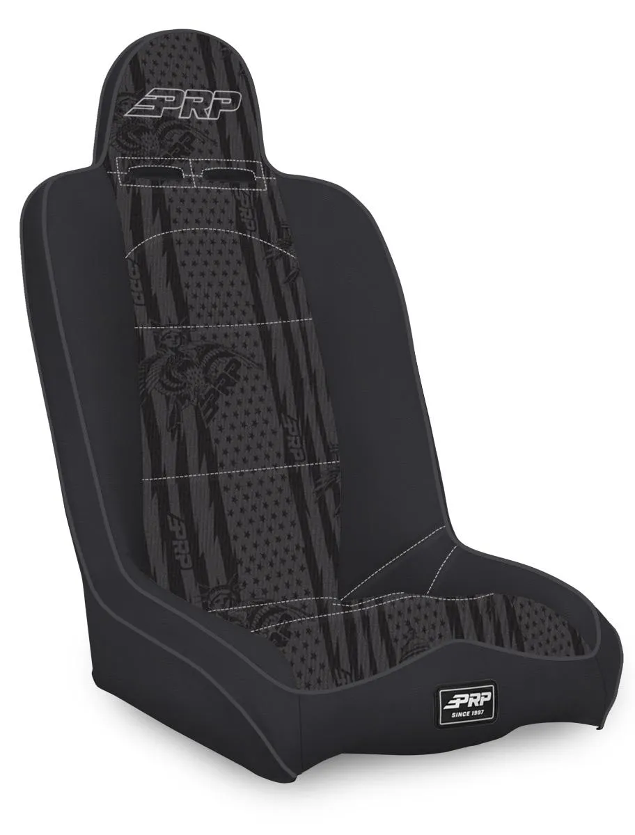 Daily Driver High Back Suspension Seat; All Black;silver Out Two Neck Slots product image