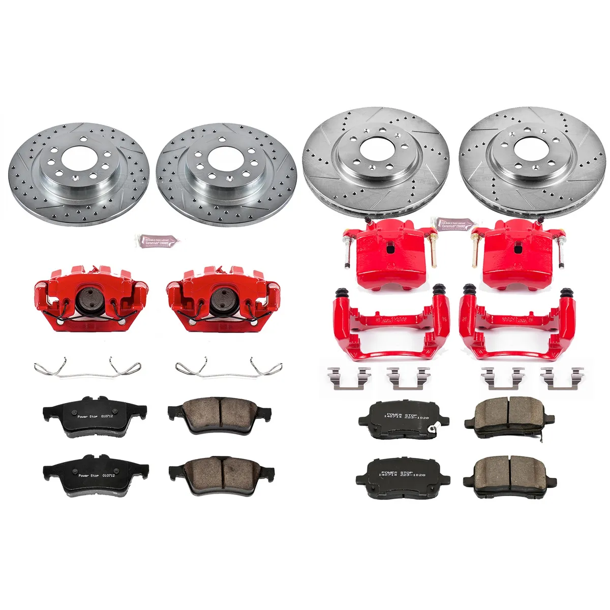 Z23 Evolution Sport Upgrade Kit: Drilled/Slotted Rotors; Carbon-Fiber Ceramic Pads; Powder Coated Calipers product image
