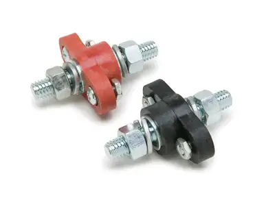 Painless Wiring Remote Battery Junction Terminal Kit; Incl. 1 Positive [Red] And 1 Negative [Black] Terminal Block With 3/8 in. Studs;
