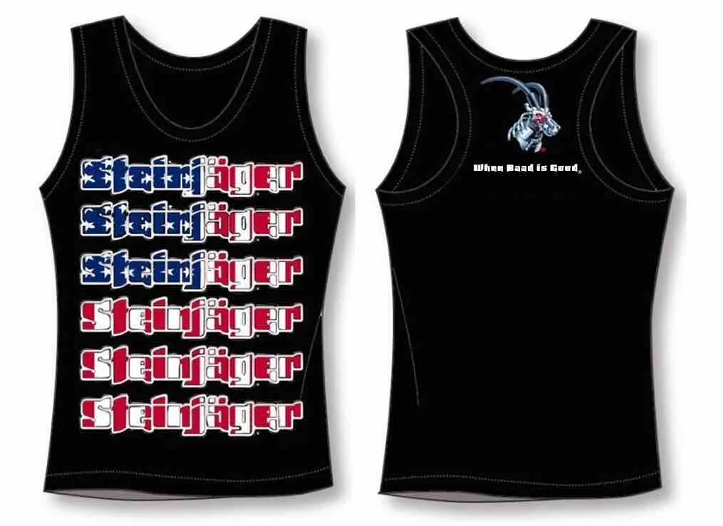 Steinjager Steinjäger Black with USA Flag Tank Tops Size S