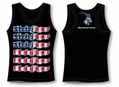 Steinjager Steinjäger Black with USA Flag Tank Tops Size S