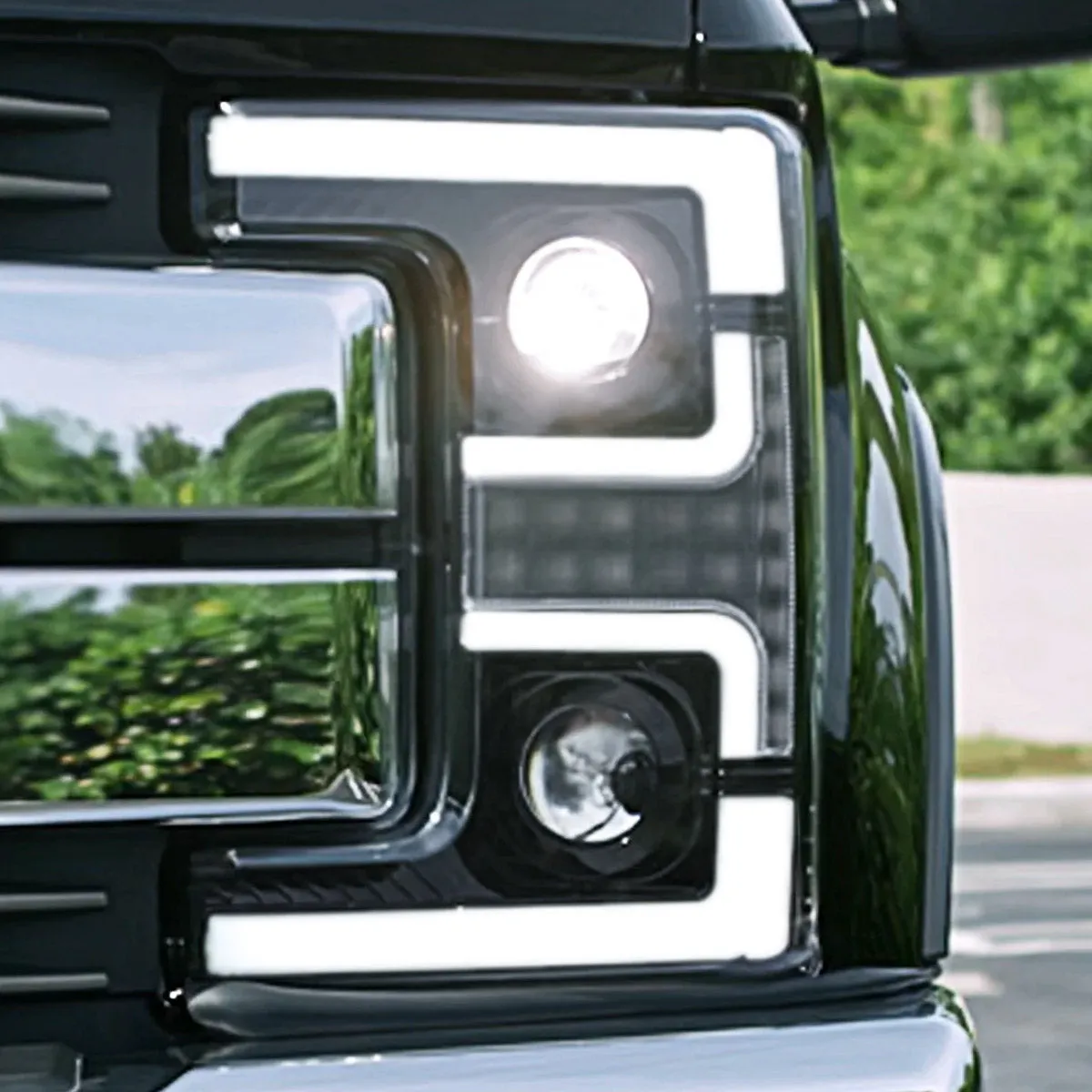 Ford Superduty 17-19 F250f350f450f550 Projector Headlights w Ultra High Power Smooth White Oled DRL And High Power a product image