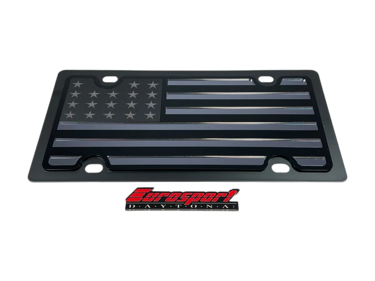 Carbon Steel Plate Blacked Out USA Flag Black Opaque/Matte Black/Black Mir product image