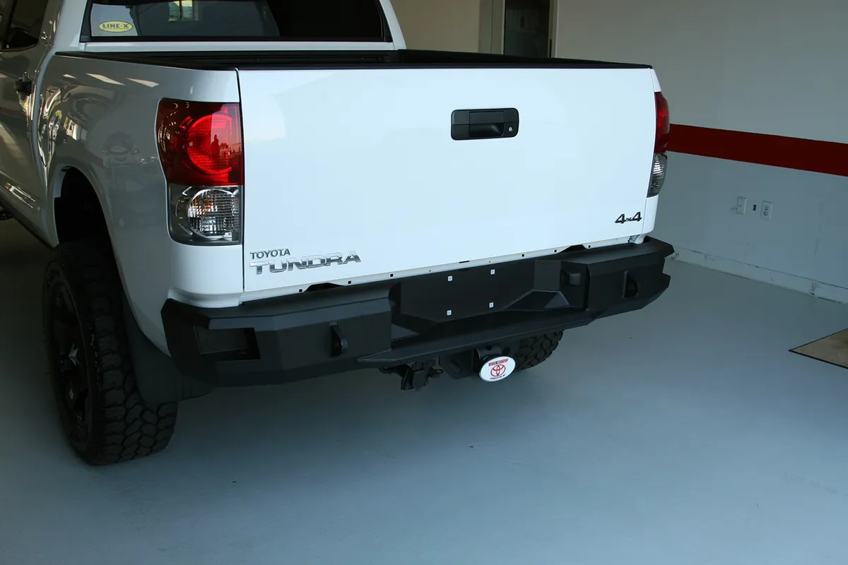 Heavy Duty Rear Bumper; Uncoated/Paintable; Incl. 0.75 in. D-Ring Mount; [AWSL]; product image