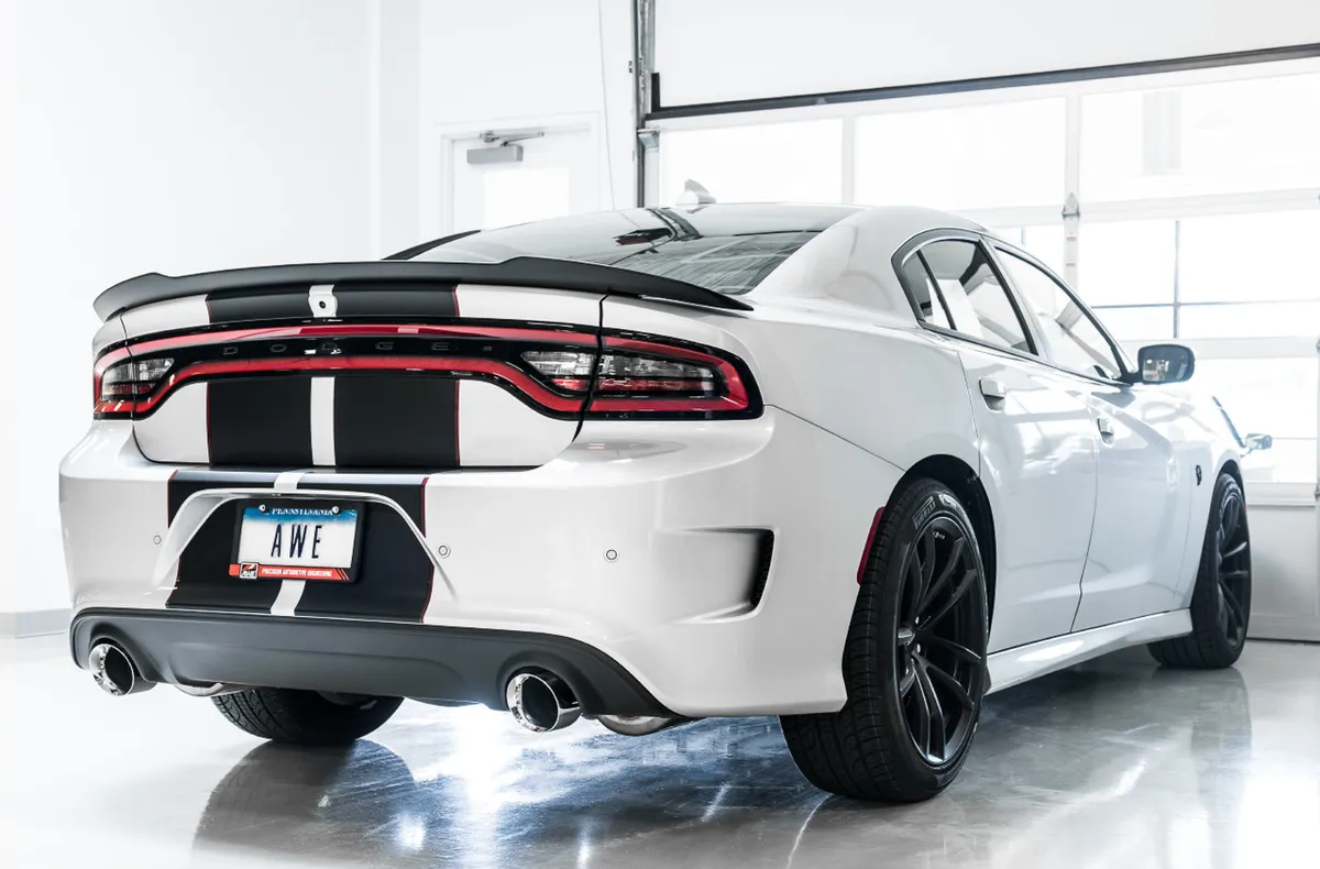 AWE Touring Edition Exhaust for 15+ Charger 6.4 6.2 SC - Non-Resonated - Diamond Black Tips product image