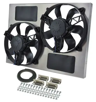 Derale Derale 16833 Powerpack - High Output Dual 11 Electric RAD Fan/Aluminum Shroud Kit