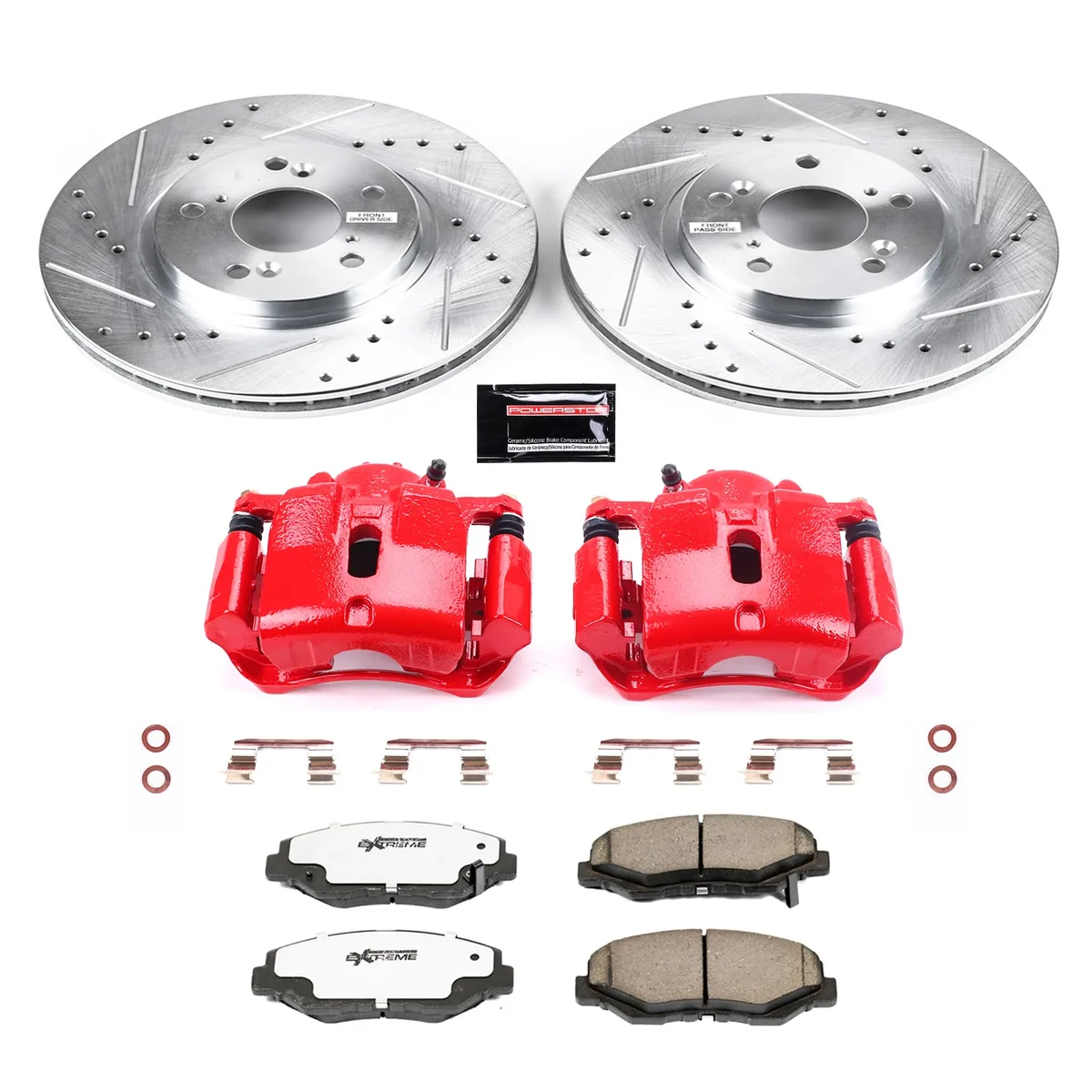 Z26 Street Warrior Upgrade Kit: Drilled/Slotted Rotors; Carbon-Fiber Ceramic Pads; Powder Coated Calipers product image