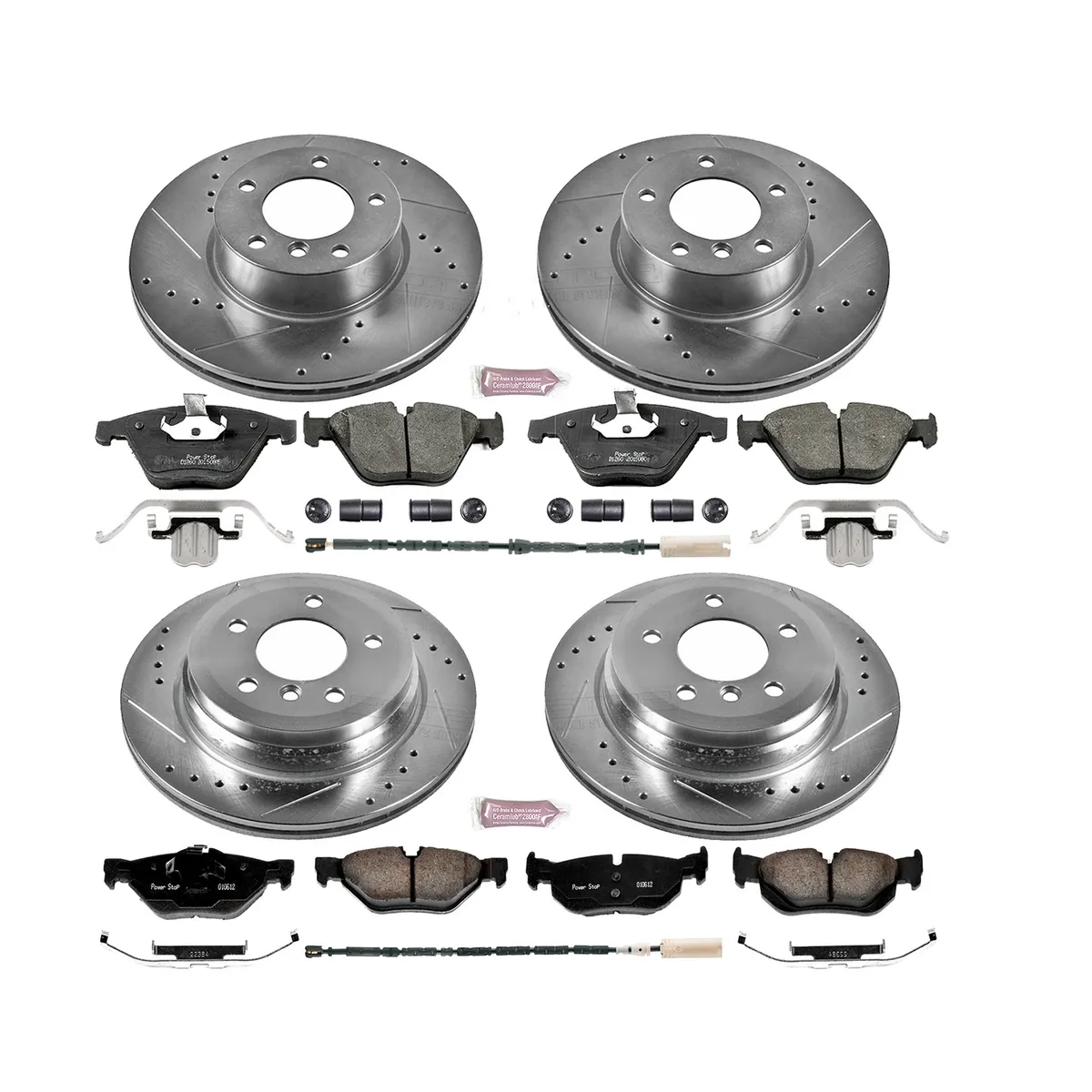 Z23 Evolution Sport Upgrade Kit: Drilled/Slotted Rotors; Carbon-Fiber Ceramic Pads W/Hardware; Pad Sensors product image