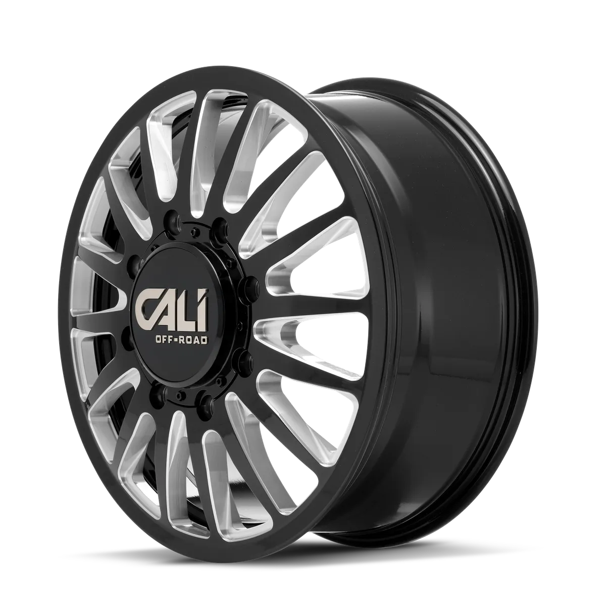 Dually Wheels Summit Dually 9110D GB 22x8.25 Milled Spokes Gloss Black 8 On 200 Bolt Pattern 115 Offset Cali Offroad Wheels product image