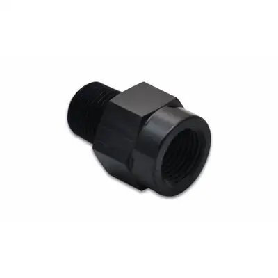 Vibrant Performance Npt to Bsp Adapter Fitting; Female to Male; 0.125 In. Npt; 0.125 In. Bsp; 6061 Aluminum; Black Anodized;