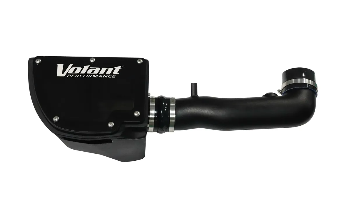 Cold Air Intake Kit; Incl. Closed Filter Box/Air Duct/Pro5 Filter/Connectors/Clamps; Polished Aluminum Lid w/Logo; product image
