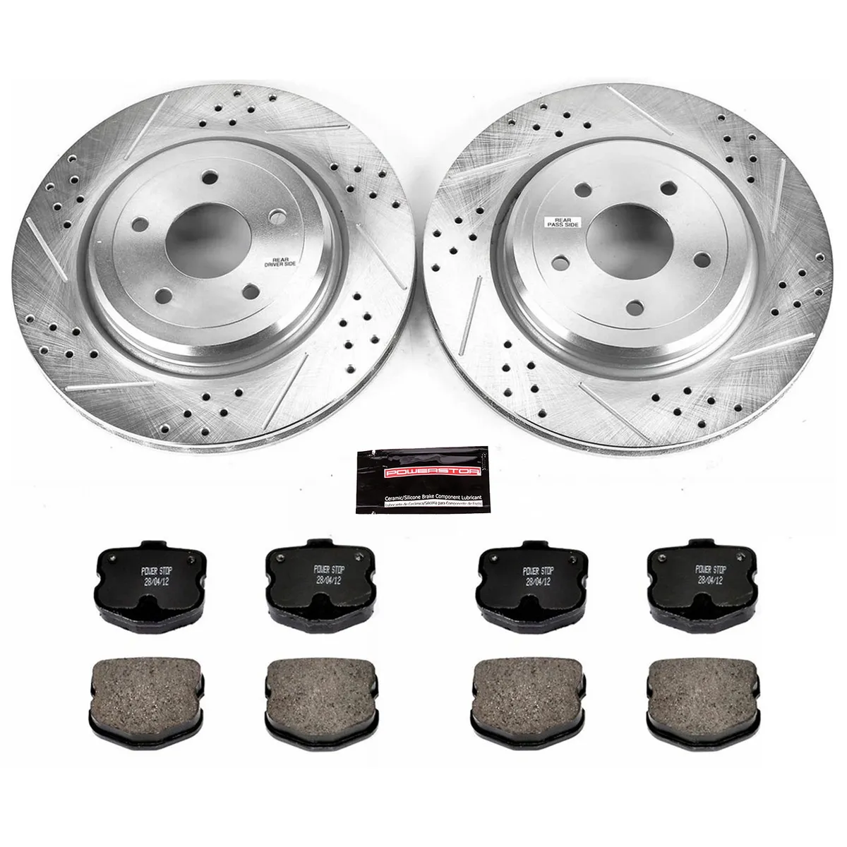 Z23 Evolution Sport Upgrade Kit: Drilled/Slotted Rotors; Carbon-Fiber Ceramic Pads W/Hardware product image