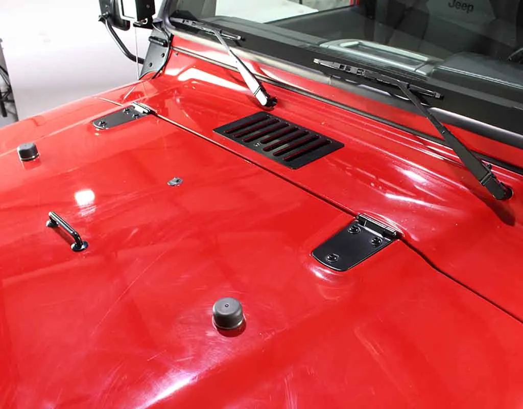 Jeep TJ Hood Kit Without Hood Catch 98-06 Wrangler TJ Powdercoat Black Kentrol product image