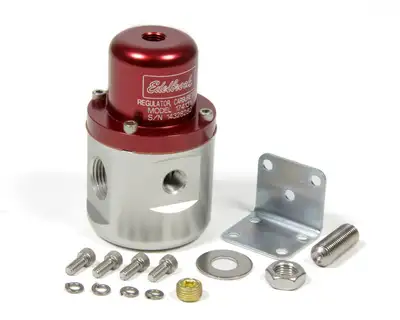 Edelbrock Edelbrock 174131 Carbureted Adjustable Bypass Fuel Pressure Regulator (160 GPH) in Red Finish