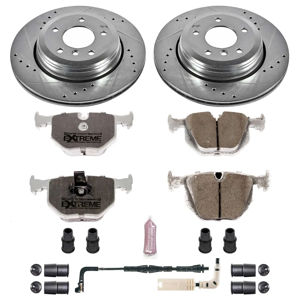 Z26 Street Warrior Upgrade Kit: Drilled/Slotted Rotors; Carbon-Fiber Ceramic Pads W/Hardware; Pad Sensors product image