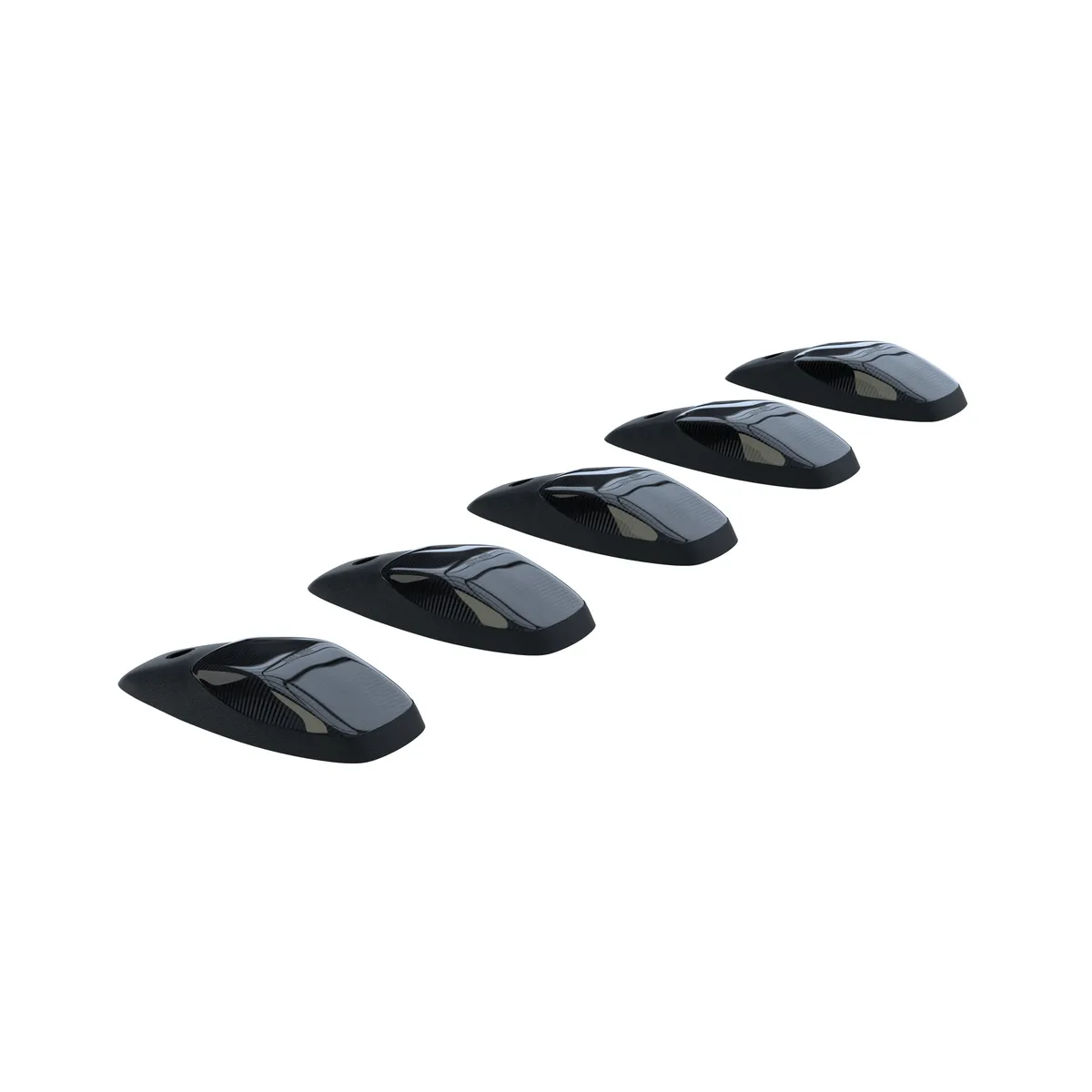Dodge 19-23 RAM Heavy-Duty 2500 3500 5-Piece Set Smoked Cab Roof Light Lens With 2-Way Forward Rear Facing Amber Ultra High-Power Leds - Attn Plug-N-Play Replacement For OEM Factory Installed Cab Roof Lights product image
