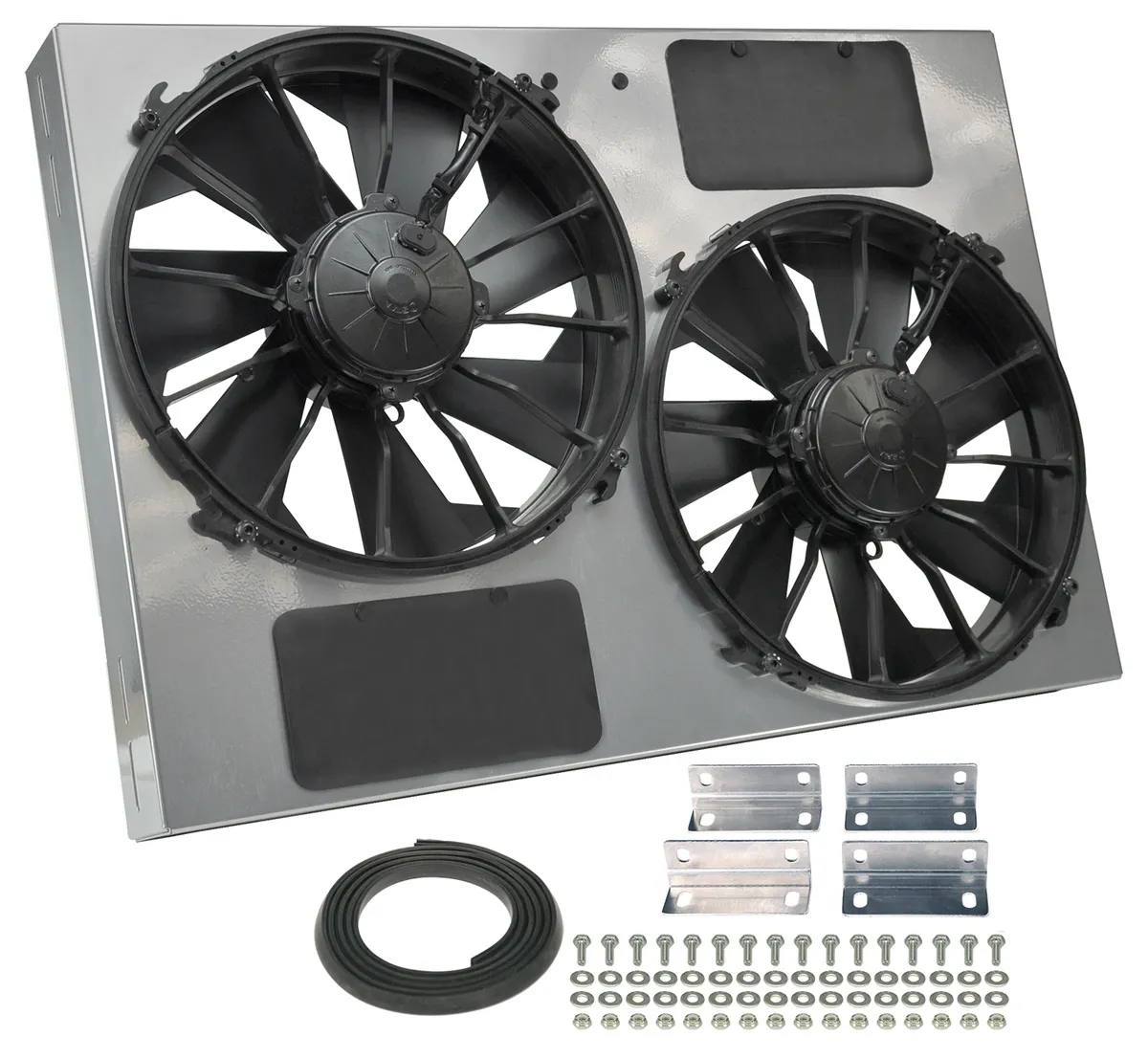 Derale 16927 Powerpack - High Output Dual 12 Electric RAD Fan/Powder coated Steel Shroud Kit product image