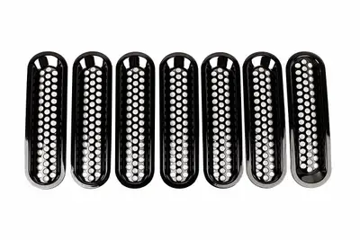 Rugged Ridge Rugged Ridge Grille Inserts, Mesh, Black - JK 2Dr / JK 2015+ 4Dr