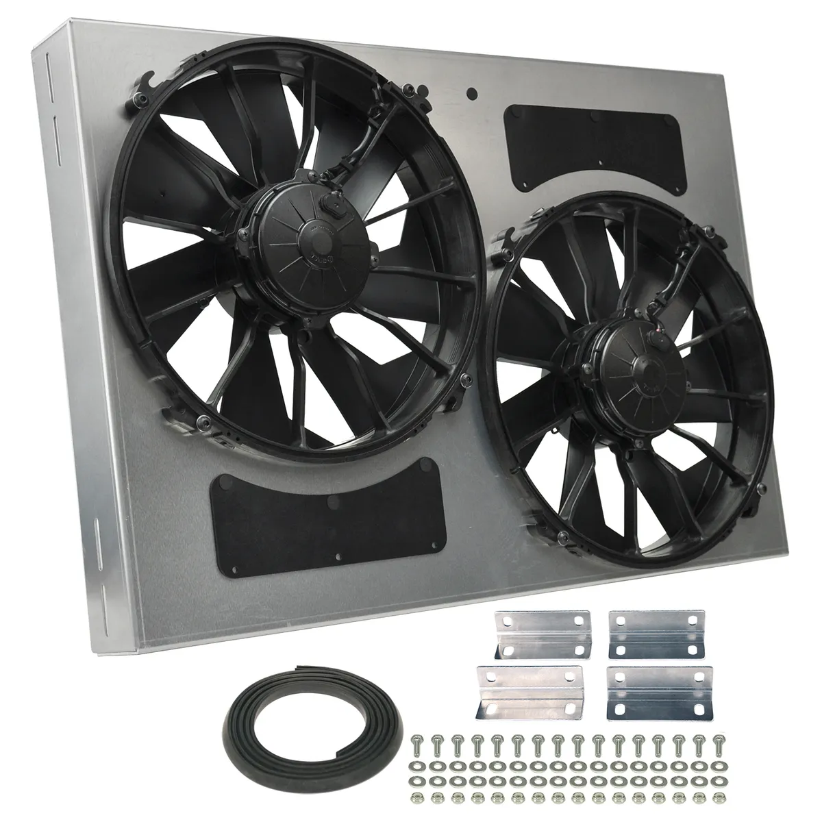 Derale 16842 Powerpack - High Output Dual 12 Electric RAD Fan/Aluminum Shroud Kit product image