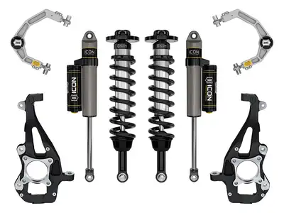 ICON Vehicle Dynamics ICON 2021-2025 Ford F-150 4WD, 3.5-4.5" Lift, Stage 2 Suspension System, Billet