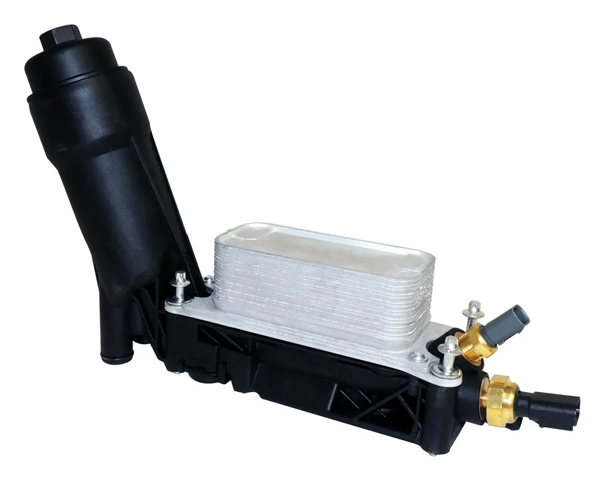 Oil Filter; w/ Cooler Assembly; Incl. Oil Pressure Sensor/Oil Temperature Sensor; Black; Aluminum/Plastic; product image