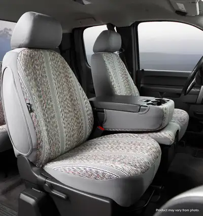 FIA Wrangler™ Custom Seat Cover; Saddle Blanket; Gray; Split Seat 40/20/40; Armrest/Storage;