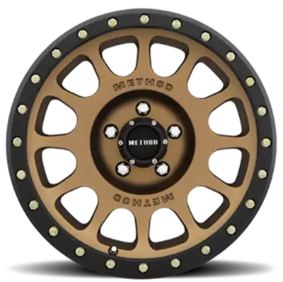 Method Race Wheels Aluminum Wheels 20x10 NV MR305 Bolt Pattern 5 On 127 Offset -18 Lip Size 2.05 Method Bronze BRZ Black Street Loc Method