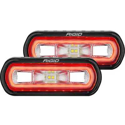 RIGID Industries RIGID Industries 53122 SR-L Series Off-Road Spreader Pod, 3 Wire, Surface Mount, Red Halo, Pair