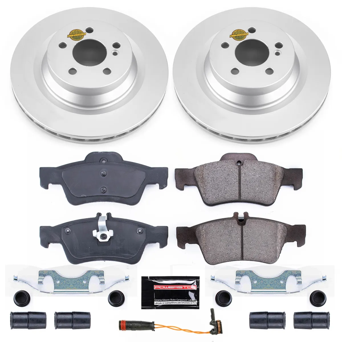 Z23 Sport Geomet Coated Rotor Kit For European Vehicles: Genuine Geomet Fully Coated Rotors; Carbon-Fiber Ceramic Pads W/Hardware; Pad Sensors product image