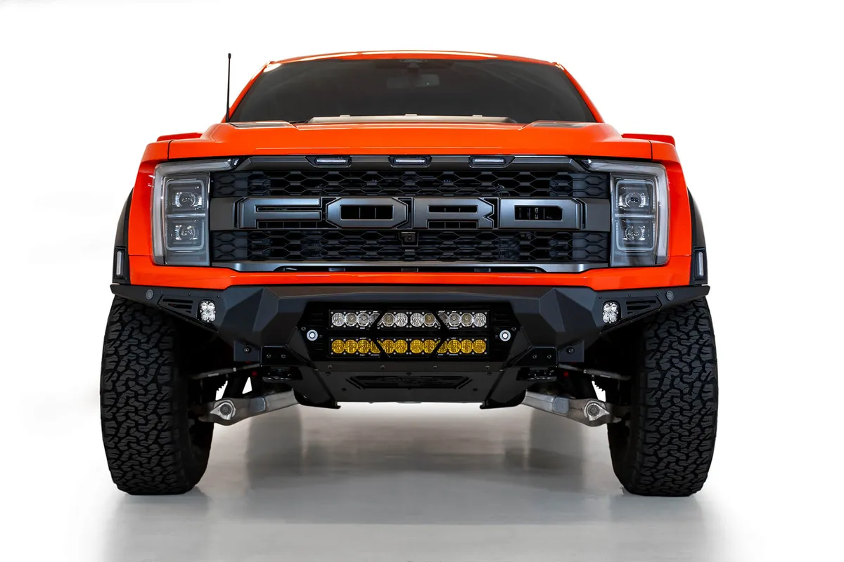 21c F150 Raptor Bomber Front Bumper Black Parking Cutouts(Mounts 2 2in Light Bars) product image